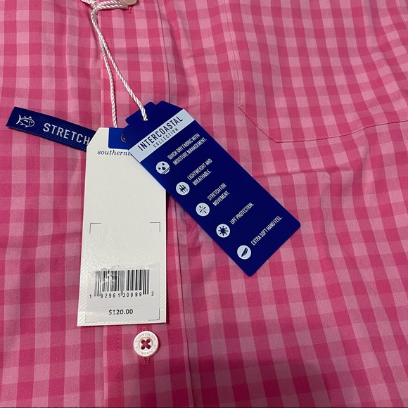 Southern Tide Getaway Gingham Sport Shirt in Pink Lemonade NWT sz M - Picture 6 of 12